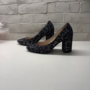 Cole Haan Black Leopard Print Heels